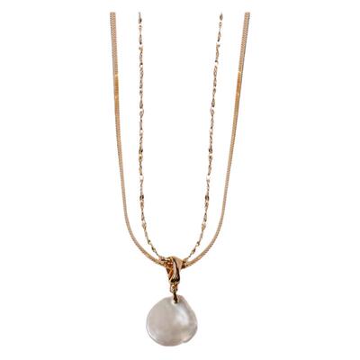 MINTTHERAPY金色双层花瓣项链女