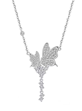 925纯银蝴蝶项链防过敏不掉色