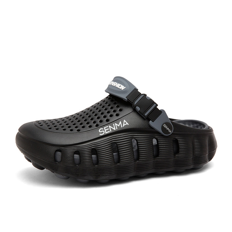 森马洞洞鞋男款夏季2026新款户外穿防滑软底踩屎感沙滩包头拖鞋女