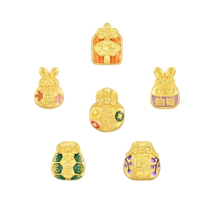 周生生Charme宝贝祥瑞祝福招财/福寿安康黄金转运珠手链串珠组合