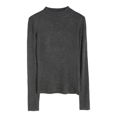 半高领针织打底衫含羊绒修身简约