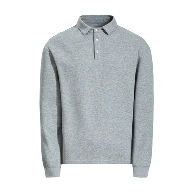 BLAEXIT美式cleanfit灰色长袖亨利衫男款秋季修身内搭打底polo衫