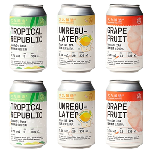 内蒙古大九酿造精酿无序酸浑浊IPA热带共和国流体果泥330ml听