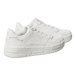 特步板鞋女鞋情侣同款新款小白鞋运动休闲鞋低帮百搭板鞋官方正品