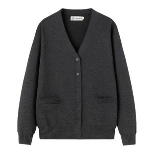 灰野川炭灰色毛衣甜美学院风宽松针织开衫薄款毛衣女东京岁时记JK