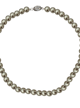 女倪妮同款灰色施家珍珠百搭项链