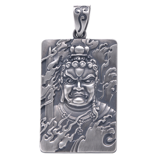 上尊男饰 不动明王吊坠男 999纯银 属鸡本命佛 佛牌护身符 可刻字