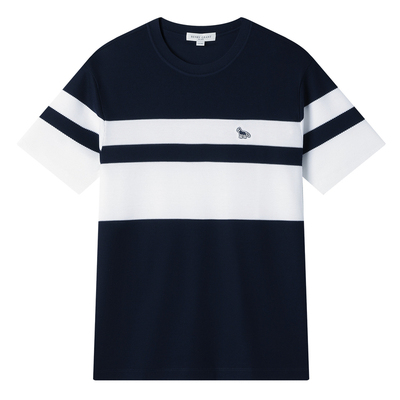 【匹马棉】亨利格兰圆领条纹短袖T恤2026年夏季休闲透气打底上衣