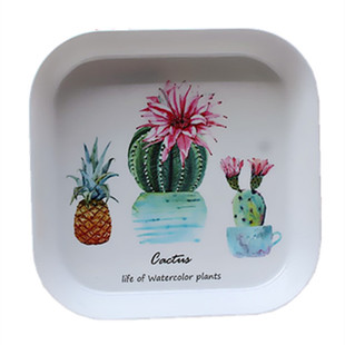 餐桌垃圾收纳盘骨头残渣碟水果干果壳盘四方家用时尚零食糖果盘子