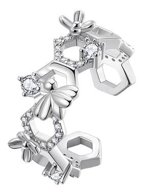 ROSECITY有财花蜂巢开口戒指