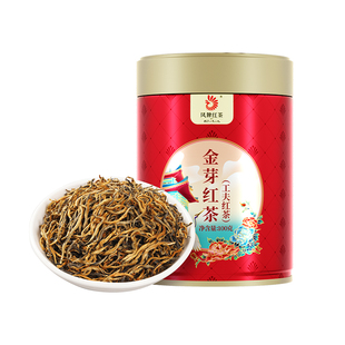 凤牌红茶叶云南正宗凤庆滇红金芽特级蜜香红茶100g罐装茶叶送礼品