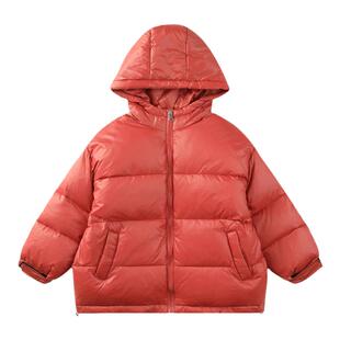 虾酱麻麻男童羽绒服冬装2025新款宝宝90白鸭绒红色儿童拜年厚外套