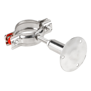 304不锈钢可调节带底盘管子夹伸缩式管支架管码管卡管箍管托管夹