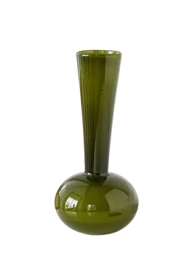 法式中古绿色玻璃花瓶轻奢高级感