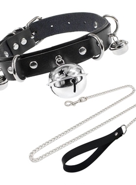 皮革铃铛男女项圈choker