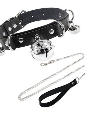 皮革铃铛男女项圈choker