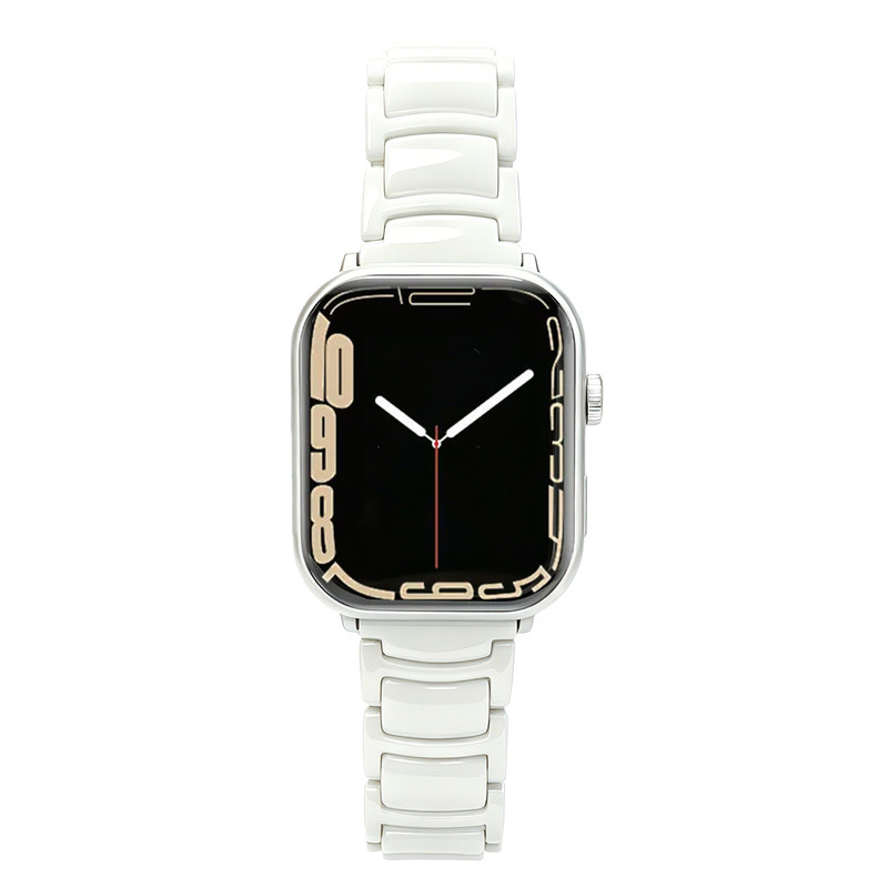 适用AppleWatch陶瓷蝴蝶扣表带