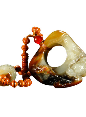 和田玉扳指男款洒金皮