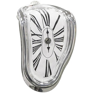 【静音】Melting Clock桌角扭曲时钟达利融化钟表 创意台桌面挂钟