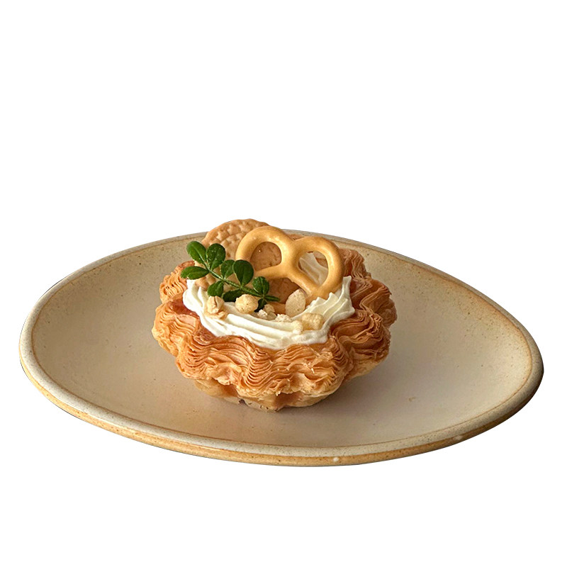 复古日式陶瓷甜品盘高颜值下午茶蛋糕盘创意精致小吃点心碟水果盘