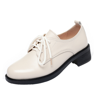 意尔康2026春季新款女单鞋正品真皮女鞋休闲时尚中跟软牛皮鞋大码