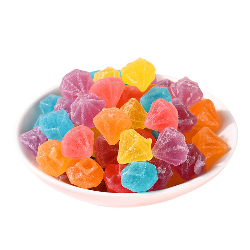 网红琥珀彩虹水果晶宝石糖果零食