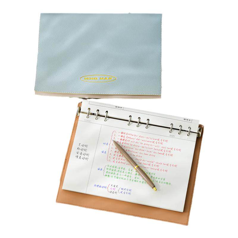 荔枝纹软皮思维导图专用本b5大号笔记本本子a4高颜值活页可替换空白上翻计划本ins风学习记录用读书考研工作