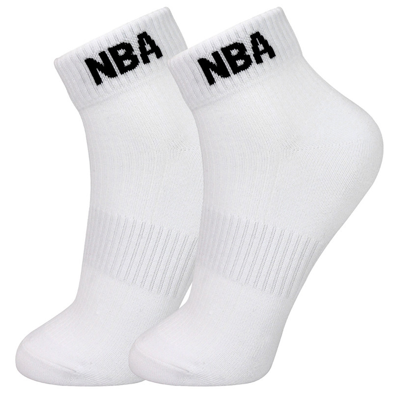 NBA袜子男士短筒袜棉透气吸汗秋季运动袜休闲低帮跑步篮球袜白色