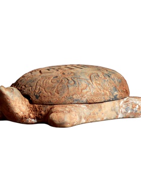 仿古蟾蜍陶器摆件汉代长寿龟砚台