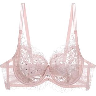 兰卡文蕾丝文胸大胸显小内衣性感胸衣背心4/4薄杯秘密恋歌LC13DP1