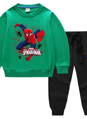 蜘蛛侠Spider-Man男童套装春秋2026新款男孩儿童卫衣长裤童装炸街
