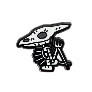 原创夜光恐龙化石胸针盲盒可爱pin霸王龙骨架金属徽章博物馆文创