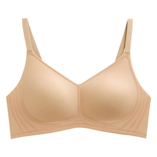 无痕无钢圈薄软支撑微聚拢收副乳防下垂上托内衣女大胸显小文胸罩