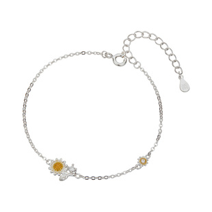 顺庆银楼S990纯银春日花花手链足银手饰新中式国潮民族风送女友