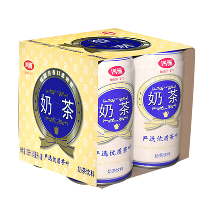 四洲奶茶饮料即饮饮品原味港式瓶罐装整箱批发儿童成人340ml