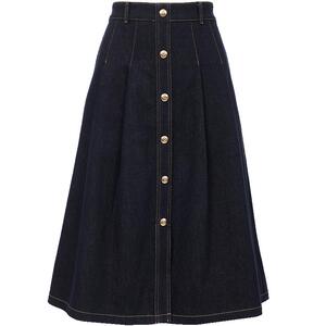 Vero Moda半身裙25夏季新款高腰A字纽扣装饰牛仔半身裙325137012