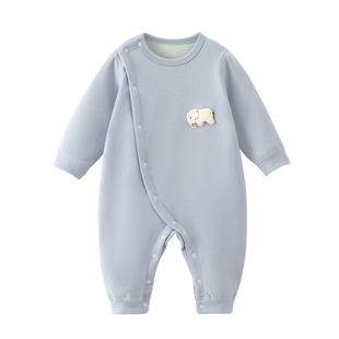 宝宝秋冬衣服保暖德绒婴儿连体衣冬季打底小月龄护肚睡衣内搭冬装