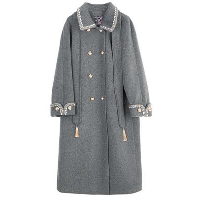 凯莉欧格雷系灰色加厚毛呢大衣