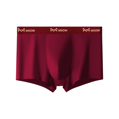猫人男士纯棉四角红内裤10A抑菌