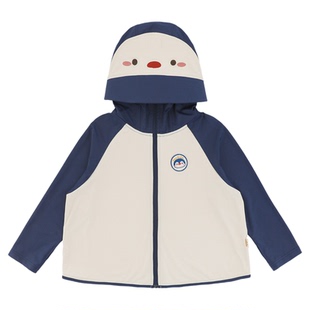 幼悠女童夏季企鹅绣花防晒衣UPF50+高倍防晒清爽透气儿童休闲外套