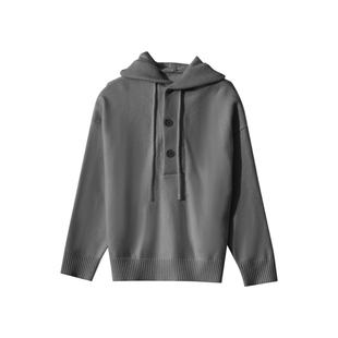 Hualun秋冬季超好看连帽毛衣男士半开衫针织衫男潮牌情侣套头上衣