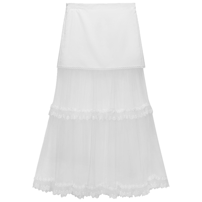 OCHIRLY欧时力天丝花边半身长裙