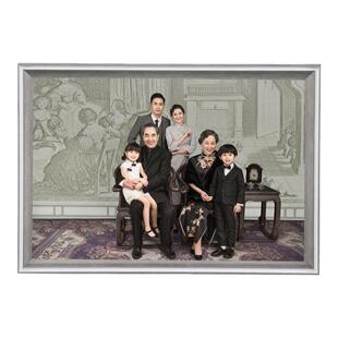 全家福婚纱照相片打印加画框放大挂墙洗照片做成相框实木摆台制作