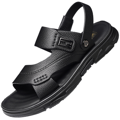 老人头夏季休闲凉拖鞋牛皮沙滩鞋