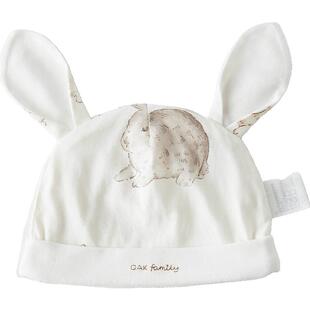 Oak Family新生婴儿夏季薄款兔耳胎帽纯棉囟门帽初生宝宝帽子儿童
