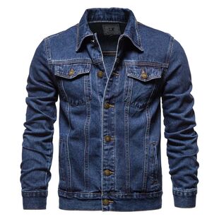 Men's slim fitting buckle denim jacket男修身系扣牛仔夹克外套