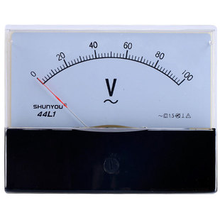 伊莱科指针式交流电压表安装小型工业伏特表44L1-V机械表1~600V