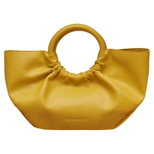 金靖同款/THE YELLOW SHOP牛皮彩色斜挎手提圈圈托特包中号