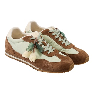 fed厚底德训鞋女春季新款女鞋绿迹花语休闲鞋复古阿甘鞋女款YA006