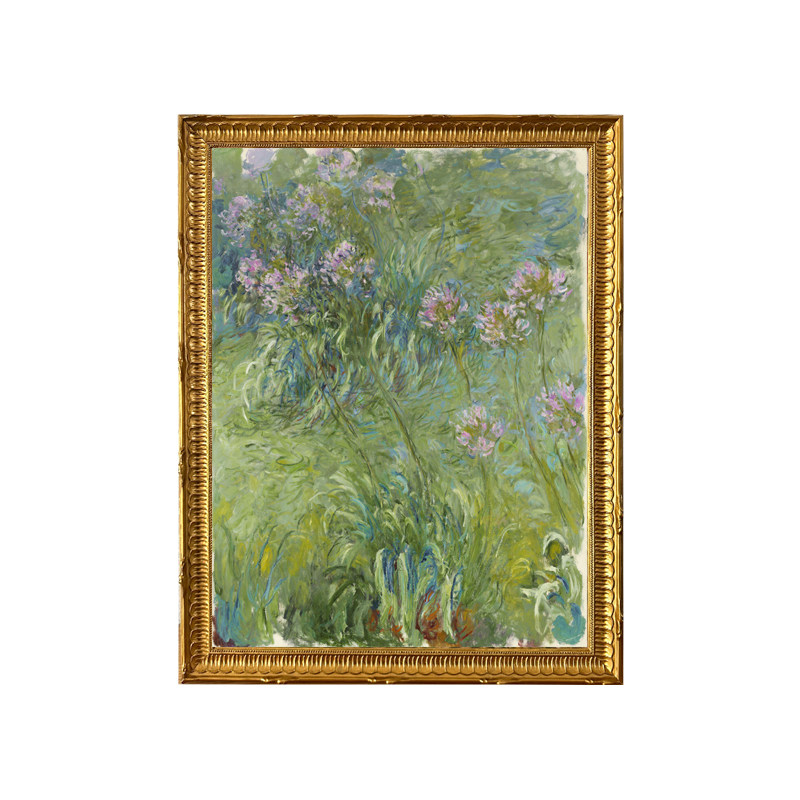 可可的画廊印象派油画莫奈花园玫瑰花卉中古风法式古典背景墙挂画